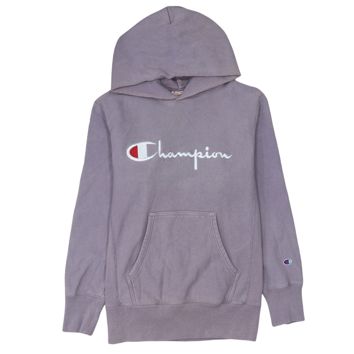 Champion Womens Purple Reverse Weave Hoodie Medium Cotton Embroidered Logo