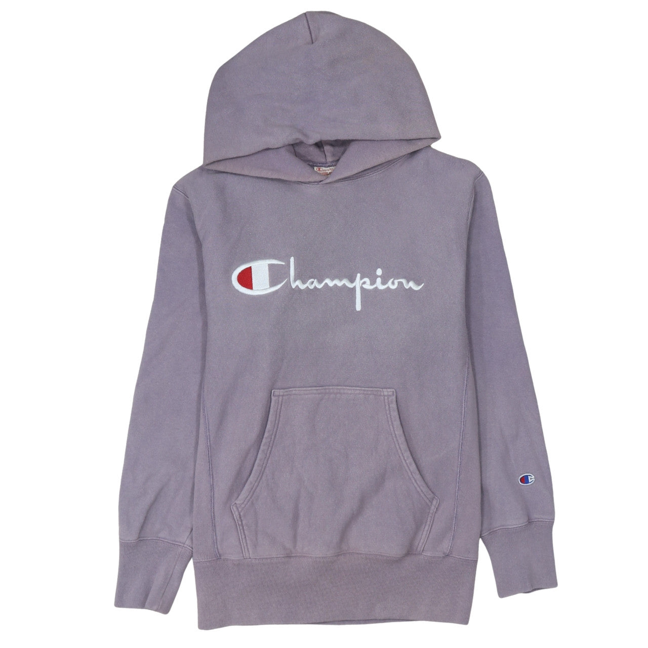 Champion Womens Purple Reverse Weave Hoodie Medium Cotton Embroidered Logo