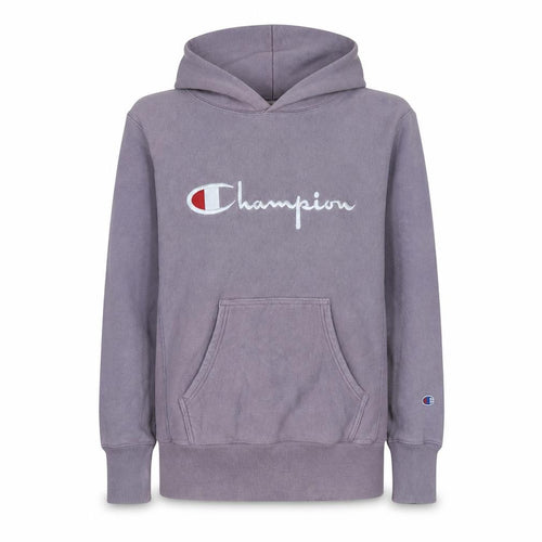 Champion Womens Purple Reverse Weave Hoodie Medium Cotton Embroidered Logo