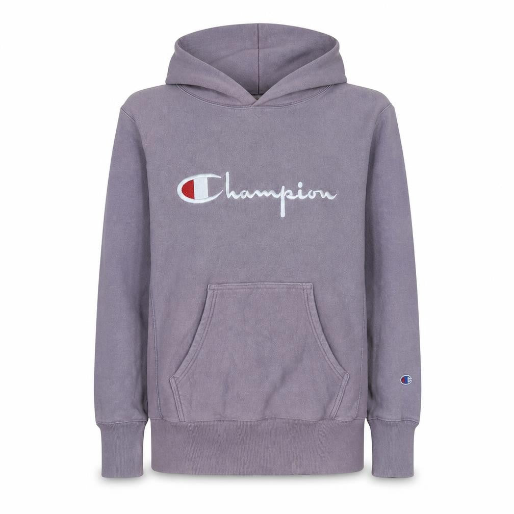 Champion Womens Purple Reverse Weave Hoodie Medium Cotton Embroidered Logo
