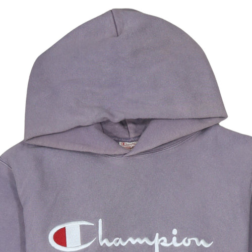 Champion Womens Purple Reverse Weave Hoodie Medium Cotton Embroidered Logo