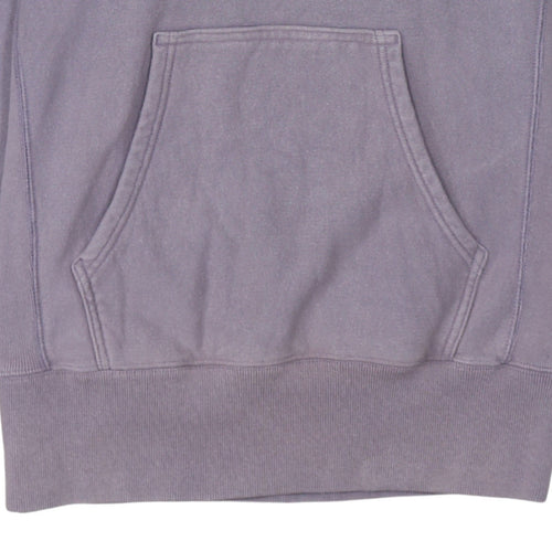 Champion Womens Purple Reverse Weave Hoodie Medium Cotton Embroidered Logo