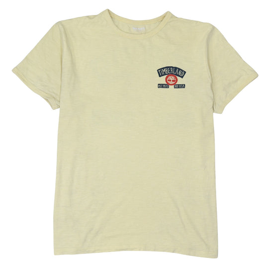 Timberland Men’s Beige XL Graphic Logo Crew Neck Cotton T-Shirt