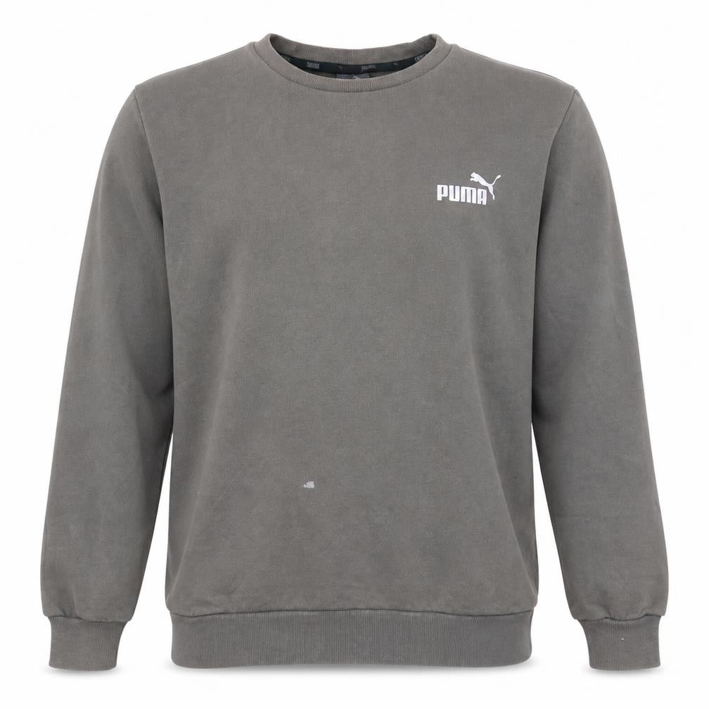 Front view of Puma Men's Grey Crew Neck Pullover Sweatshirt, size M