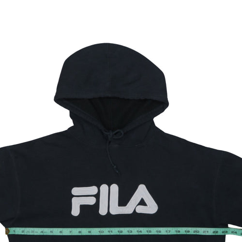 FILA Women's Black Pullover Hoodie Size M Logo Sweatshirt