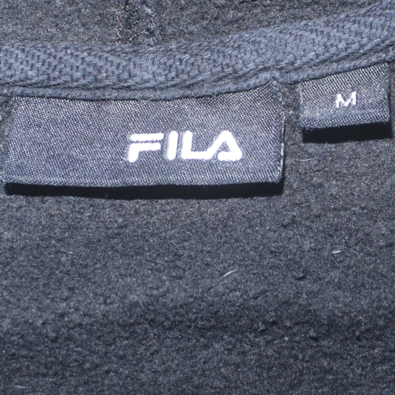 FILA Women's Black Pullover Hoodie Size M Logo Sweatshirt