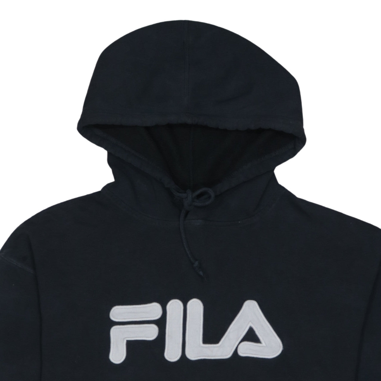 FILA Women's Black Pullover Hoodie Size M Logo Sweatshirt