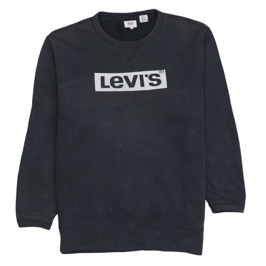 Levi's Men's Black Logo Crew Neck Sweatshirt L Regular Fit