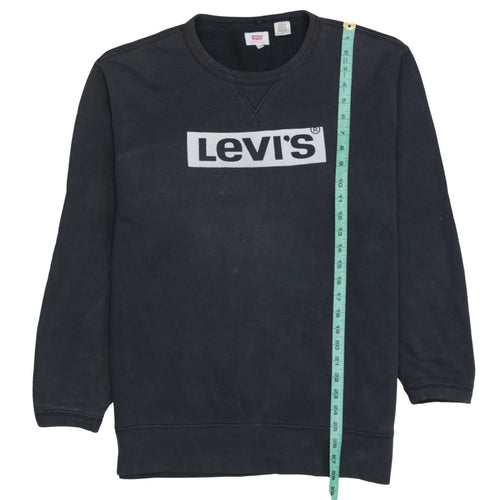 Levi's Men's Black Logo Crew Neck Sweatshirt L Regular Fit