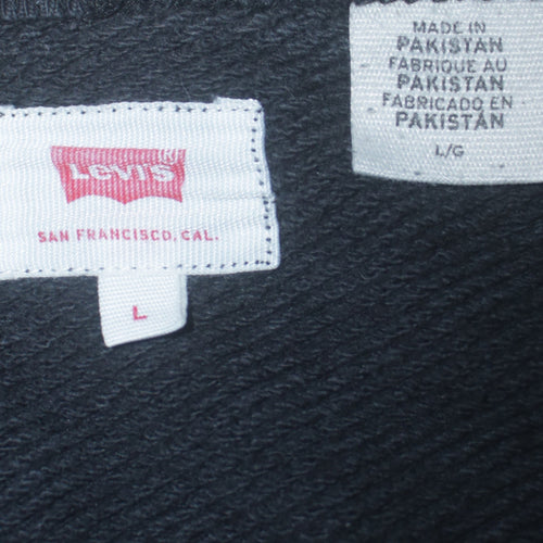 Levi's Men's Black Logo Crew Neck Sweatshirt L Regular Fit