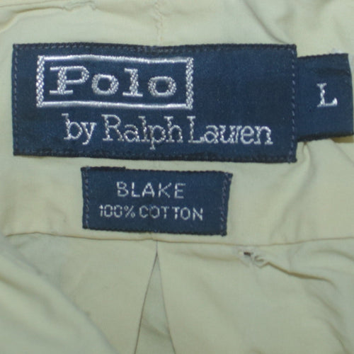 Ralph Lauren Men's Beige Short Sleeve Button-Down Cotton Shirt L
