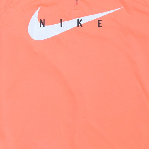 Nike Men's Orange Dri-FIT 1/4 Zip Athletic Running Sweatshirt Size S