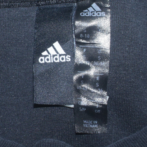 Adidas Women's Black Long Sleeve Crew Neck Pullover Sweatshirt Size 8-10