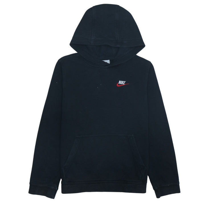 Nike Boys Black Pullover Hoodie L 147-158cm Fleece Logo Sweatshirt