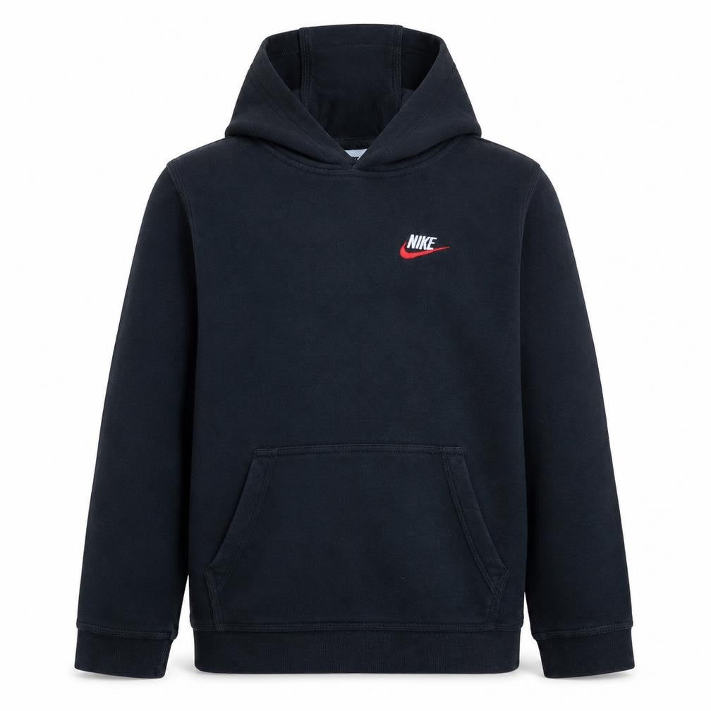 Nike Boys Black Pullover Hoodie L 147-158cm Fleece Logo Sweatshirt