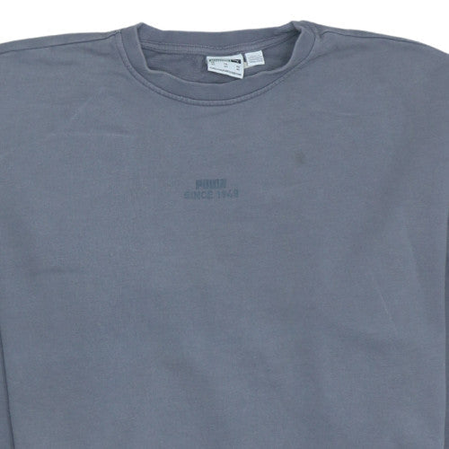 Puma Men's Grey XS Pullover Sweatshirt Crew Neck Logo Sports Top