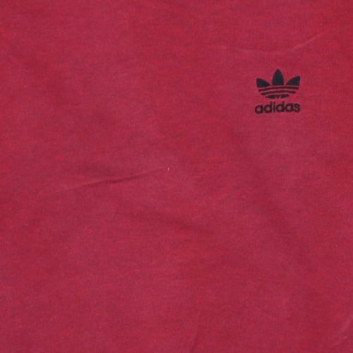 Adidas Mens Red Crew Neck Pullover Sweatshirt Size L