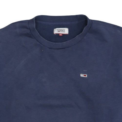 Tommy Jeans Men Blue 2XL Crew Neck Pullover Sweatshirt