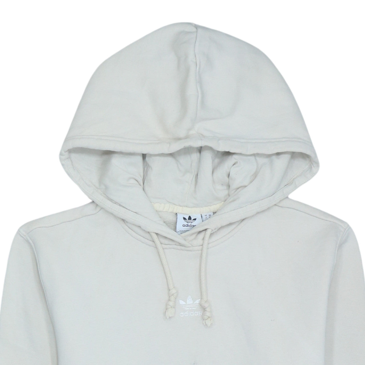 Adidas Women’s Ivory Pullover Hoodie XS Relaxed Fit Cotton Blend