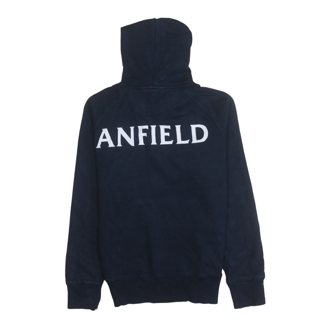 Liverpool FC Men's Blue Pullover Hoodie S Embroidered Anfield Logo