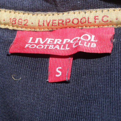 Liverpool FC Men's Blue Pullover Hoodie S Embroidered Anfield Logo