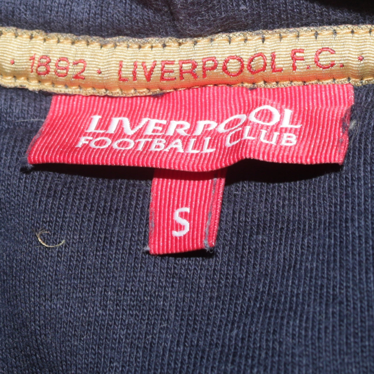 Liverpool FC Men's Blue Pullover Hoodie S Embroidered Anfield Logo