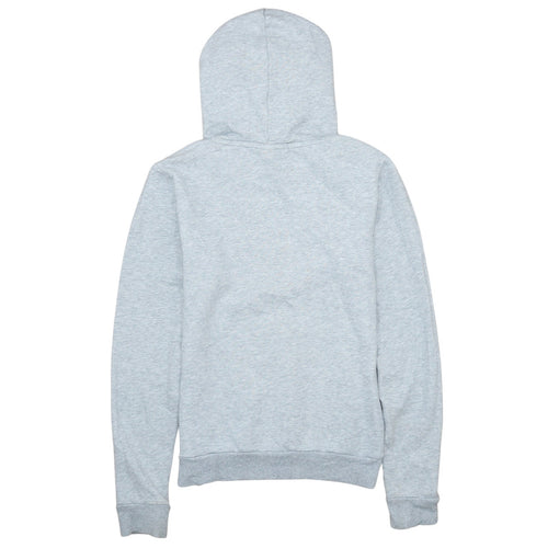 Puma Womens Grey Pullover Hoodie Size 10 Logo Print Cotton Blend