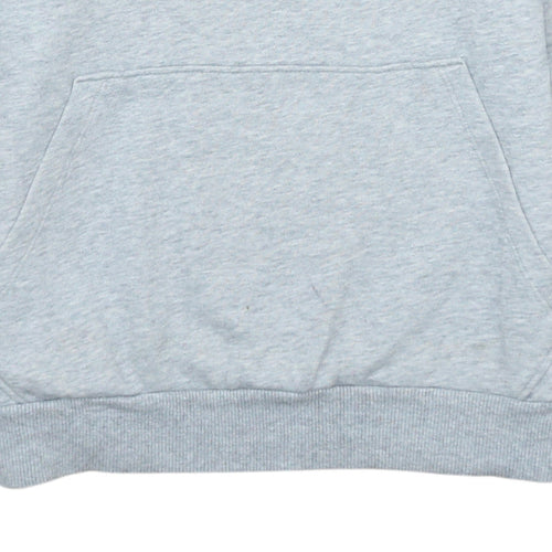 Puma Womens Grey Pullover Hoodie Size 10 Logo Print Cotton Blend