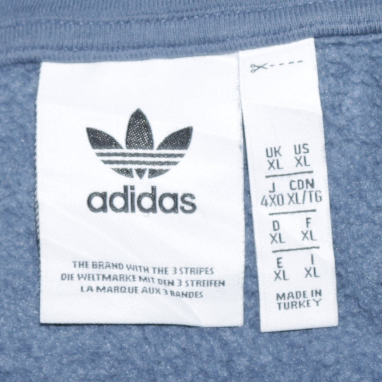 Adidas Men Blue XL Pullover Hoodie Fleece Logo Sportswear