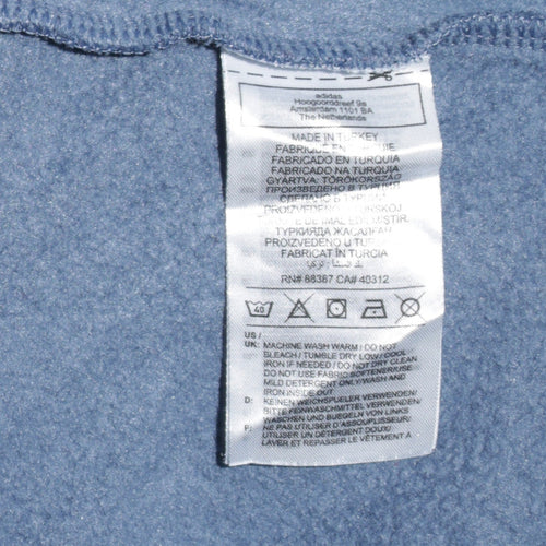Adidas Men Blue XL Pullover Hoodie Fleece Logo Sportswear