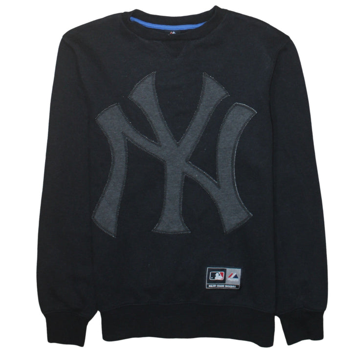 Majestic Men's Black New York Yankees Crew Neck Sweatshirt M Regular Fit