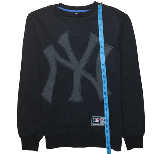 Majestic Men's Black New York Yankees Crew Neck Sweatshirt M Regular Fit