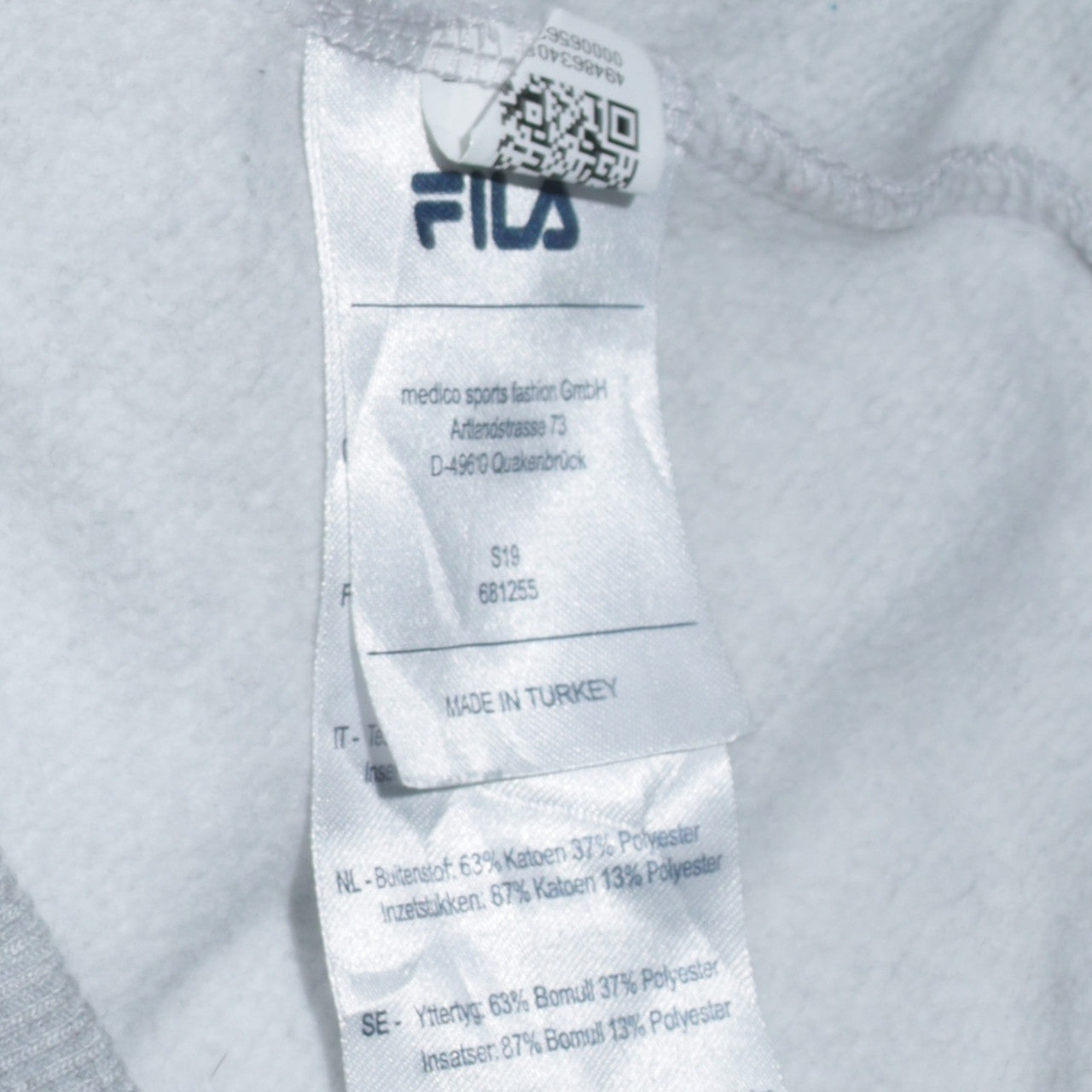 FILA Mens Grey XS Crew Neck Pullover Sweatshirt