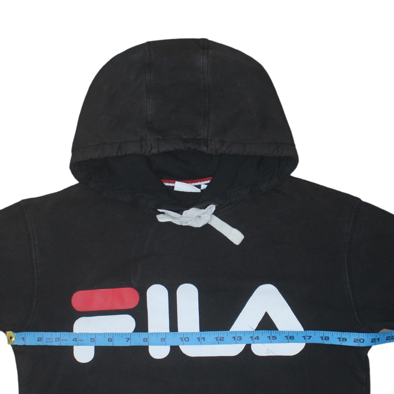 Fila Men’s Black Pullover Hoodie S Logo Graphic Fleece Sweatshirt