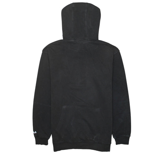 Fila Men’s Black Pullover Hoodie S Logo Graphic Fleece Sweatshirt