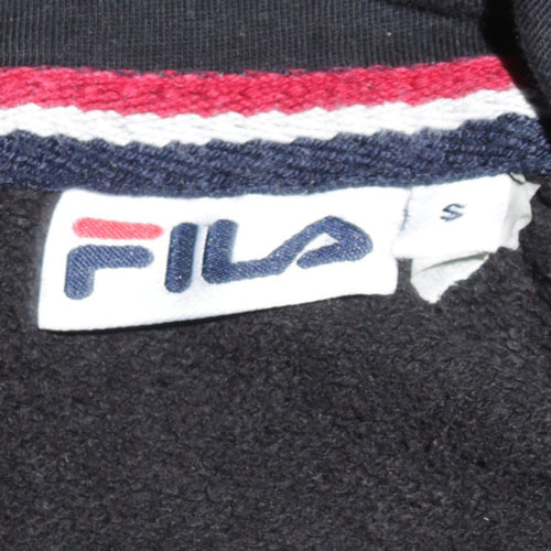 Fila Men’s Black Pullover Hoodie S Logo Graphic Fleece Sweatshirt