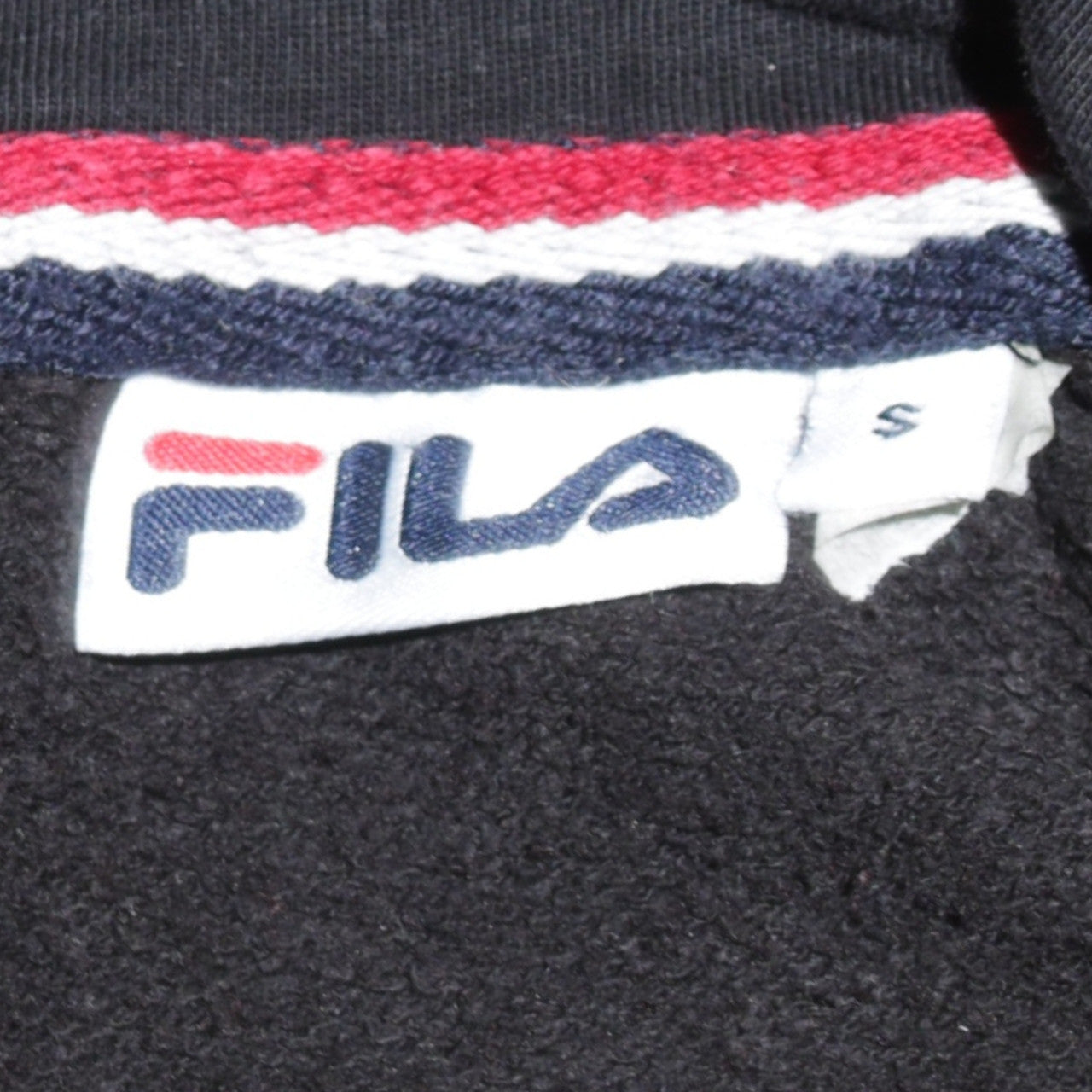 Fila Men’s Black Pullover Hoodie S Logo Graphic Fleece Sweatshirt