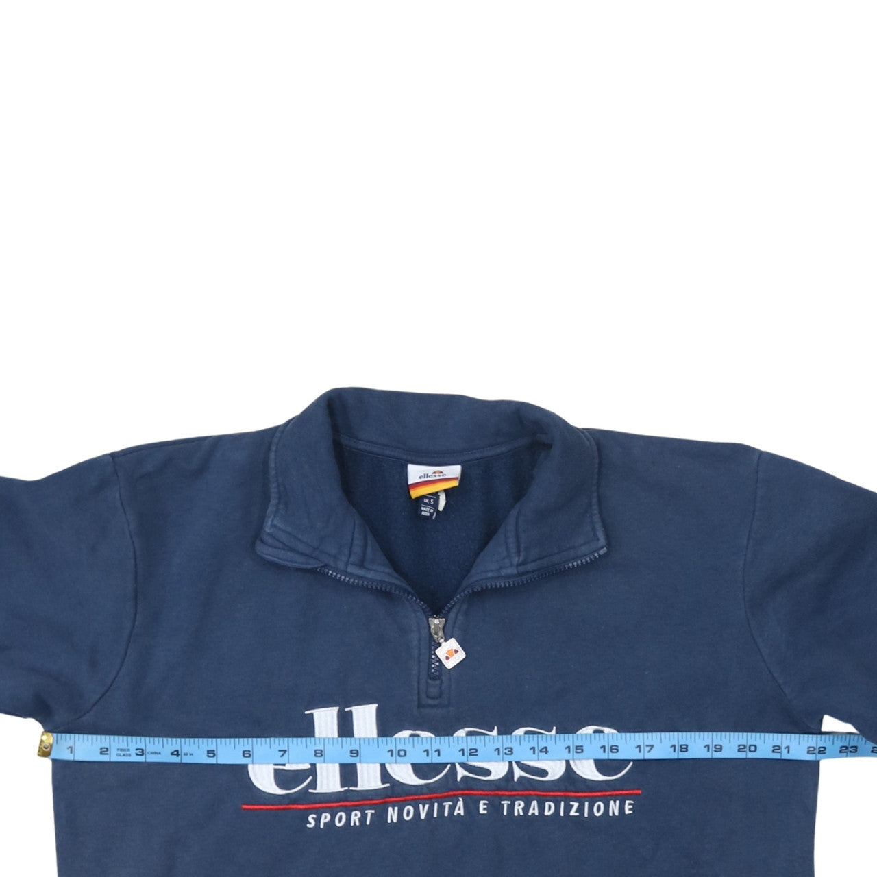 Ellesse Men's Blue Small 1/4 Zip Embroidered Sweatshirt