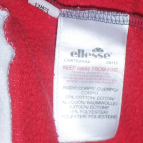 Ellesse Men's Blue Small 1/4 Zip Embroidered Sweatshirt