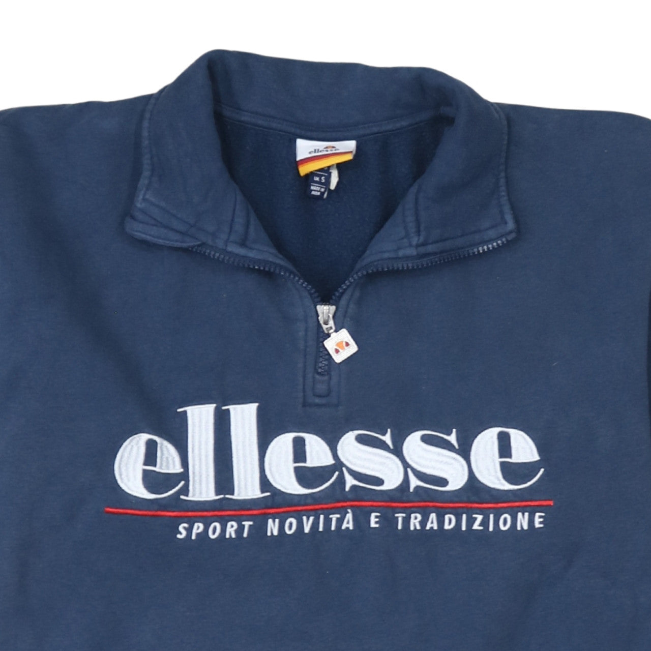 Ellesse Men's Blue Small 1/4 Zip Embroidered Sweatshirt