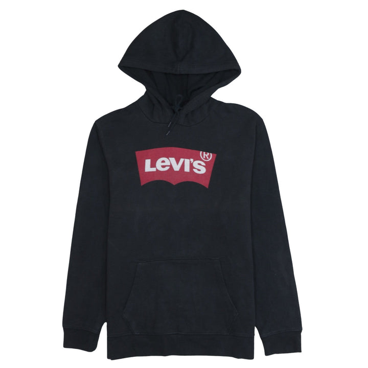 Levi's Men's Black Pullover Hoodie M Logo Graphic Fleece Sweatshirt