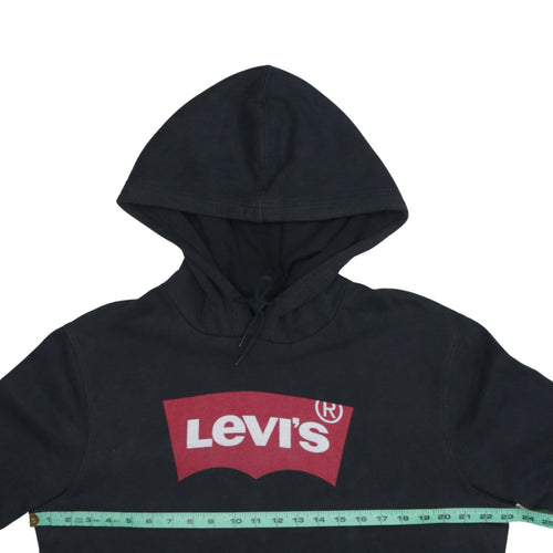 Levi's Men's Black Pullover Hoodie M Logo Graphic Fleece Sweatshirt