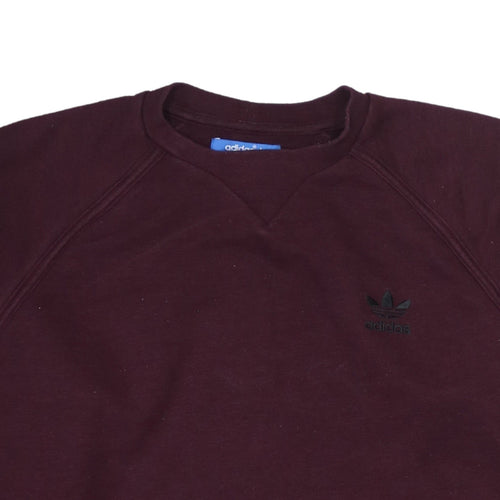 adidas Mens Brown Crew Neck Pullover Sweatshirt Size M