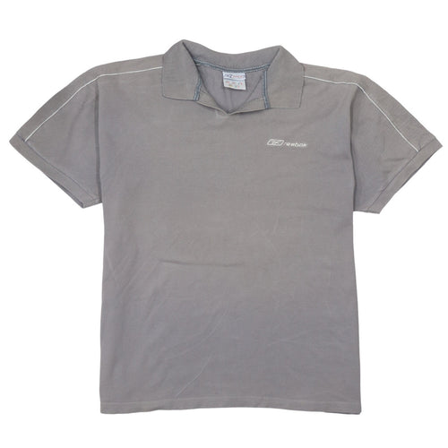 Reebok Men’s Grey Short Sleeve Cotton Polo Shirt Size L