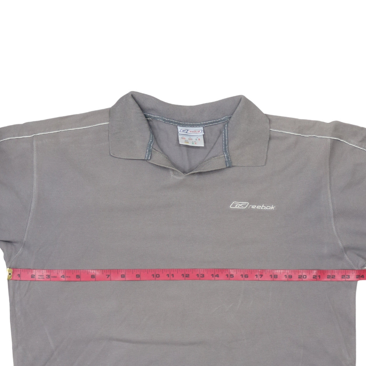 Reebok Men’s Grey Short Sleeve Cotton Polo Shirt Size L