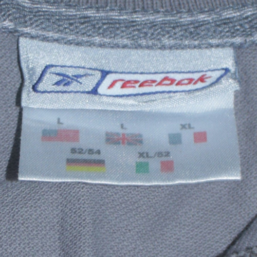 Reebok Men’s Grey Short Sleeve Cotton Polo Shirt Size L