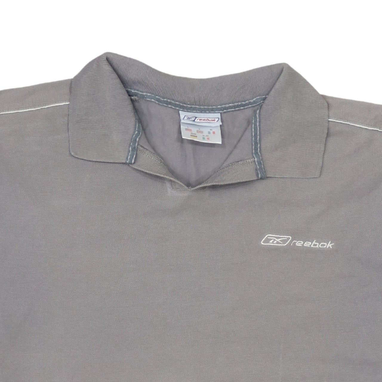Reebok Men’s Grey Short Sleeve Cotton Polo Shirt Size L