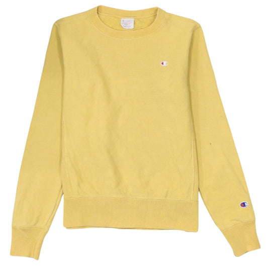Champion Womens Yellow Cotton Reverse Weave Sweatshirt Medium