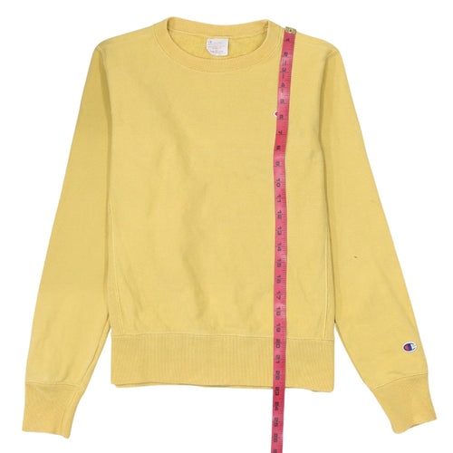 Champion Womens Yellow Cotton Reverse Weave Sweatshirt Medium