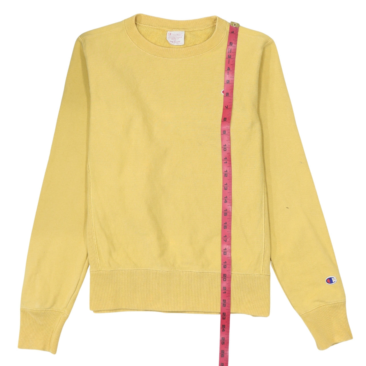 Champion Womens Yellow Cotton Reverse Weave Sweatshirt Medium